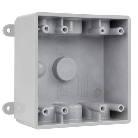 2-gang non-metallic weatherproof box|outdoor 2 gang outlet box.